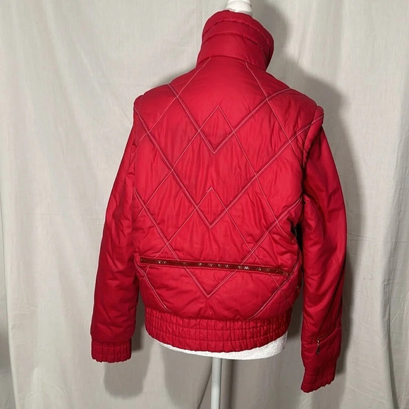 hot pink Sea & Ski puffer coat with removable sleeves - Picture 4 of 6